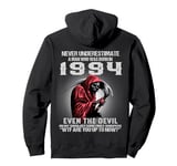 Never Underestimate A Man Who Was Born In 1994 ON BACK Pullover Hoodie