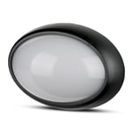 12W Oval Dome Ljus - IP54, 6400K, Svart Hus - Kulör : Kall