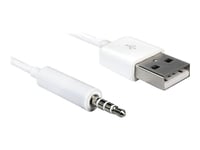 Delock - Câble de chargement / de données - USB mâle pour mini-phone stereo 3.5 mm mâle - 1 m - blanc - pour Apple iPod shuffle (1G, 2G)