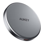 AUKEY magneettinen langaton laturi, 15W + USB-C-kaapeli, 1m - musta