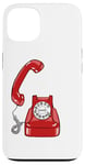 Coque pour iPhone 13 Cadran rotatif vintage - Téléphone filaire - Couleur graphique rétro