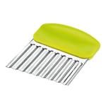 Ibili Wavy Vegetable Slicer, Stainless Steel, Silver/Green, 8 x 10 x 3 cm