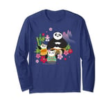 Kung Fu Panda Po And Pandas Floral Long Sleeve T-Shirt