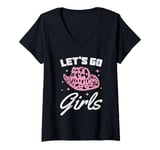 Womens Let's Go Girls Cowgirl Southern Western Cute Cowboy Hat Gift V-Neck T-Shirt