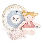 Jolijou - Les JOLIFLORES - poupées de chiffon en coton BIO - Camélia avec son doudou - rose - JJ6023