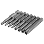 Longs embouts de tournevis, ensemble d'embouts de tournevis étoile pratiques en acier allié S2, 8 pièces / ensemble pour outil de