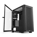 Montech AIR 1000 Lite Boîtier ATX pour tour moyenne Noir 3 ventilateurs 120 mm haut débit d'air pré-installés Panneau latéral en verre pivotant Panneau avant en maille Espace de mise à niveau pour GPU