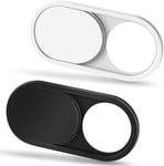 Cache Webcam,0.6mm Ultra-Mince métal,Cache Camera pour Ordinateur Portable,MacBook Pro/Air,Mac,PC,iPad,Tablette,Webcam Cover 2pcs Noir & Blanc(Q2)