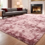 Jn.songs - Tapis Salon à Poils Longs, Tapis Shaggy Moderne Design pour Chambre, Couloir, Dimension - 80x120cm Violet Rosé