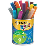 Bic Pot de 18 feutres coloriage Kids Visacolor XL - pointe large couleurs assorties