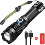 Aiducho - Lampe Torche Led Ultra Puissante, Usb Rechargeable Xhp70 Lampe De Poche, 5 Modes Haute Puissance Torche Ipx65 Étanche Avec Batterie 3000mah