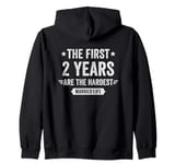 2 Year Wedding Anniversary Married Couples 2nd Anniversary Zip Hoodie