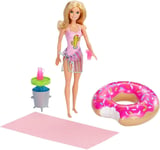 poupee barbie neuve la journee piscine avec bouee je groupe