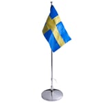 Gryets Flaggstång m flagga 42cm putsfri nysilver