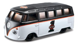 1:64 Harley Davidson - Volkswagen Van Samba - Svart/vit