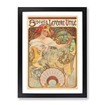 Biscuits Lefevre By Alphonse Mucha Classic Painting Framed Wall Art Print, Ready to Hang Picture for Living Room Bedroom Home Office Décor, Black A3 (34 x 46 cm)