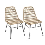 Lot de 2 chaises de jardin en résine tressée Lambada Sesame - Hespéride - Beige - Naturel - Extérieur