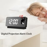 USB LED Projector LCD Display FM Radio Quiet Dual Alarm Clock  Snooze