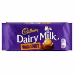 Cadbury Dairy Milk Chocolate Whole Nut Bar (120g) - Pack of 2