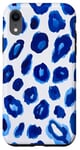 Coque pour iPhone XR Coque de téléphone classique à rayures blanches léopard bleu guépard