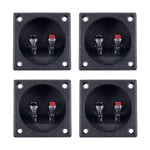 4X Square Shape  Binding Post Type Speaker Box Terminal Cup Black U6W58954