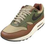 Nike Air Max 1 Ess Premium Mens Fashion Trainers in Olive Black - 7.5 UK