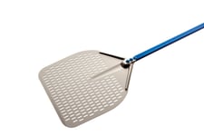 Gi.Metal Azzurra Rectangular Perforated Pizza Peel 33X33 Cm Handle 120 Cm