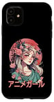 Coque pour iPhone 11 Anime Girl Vintage Art Japonais Esthétique Otaku Retro Japon