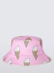 John Lewis ANYDAY Baby Reversible Ice Cream Bucket Hat, Pink