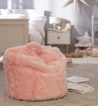 Kaikoo Kids Faux Fur Pink Fluffy Bean Bag