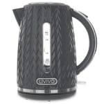 LIVIVO TAURUS Electric Kettle Fast Boil Jug Hot Water Dispenser 3000W 1.7L BPA Free 360° Swivel Base Kitchen– Stylish Diamond Pattern Design (Dark Grey)
