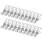 Vicloon Pinces À Linge en Acier Inoxydable,100pcs 4.5cm Pince À Linge Metal Pinces À Linge Multi-Usages pour Linge en Plein Air et Les Jardin,Balcon,Solide et Coupe-Vent