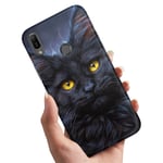 Samsung Galaxy A40 - Skal/Mobilskal Svart Katt