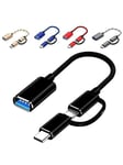 2in1 USB OTG -sovitinkaapeli USB-naaras-mikro-USB-urosmuunnin Micro USB OTG -sovitin-musta