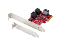 Renkforce Rf-4599662 6 Porte Sata-Controller Pcie X4 Passer Til: Sata Ssd Inkl. Low Profile-Slotplade