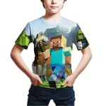 Minecraft Game Tryckt T-shirt med korta ärmar för barn C C