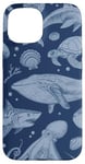 Coque pour iPhone 15 Ocean Life Sea Whale Dolphin Beach 90s Vintage Graphic