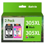 Salols 305XL Ink Cartridges Replacement for HP 305 Ink Cartridges Black and Colour for HP305 XL for HP DeskJet 2700 2710e 2720e 4120e 2721e Plus 4100 4120 Envy 6000 6020e 6032e 6032 Pro 6430,2-Pack