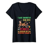 Womens I Was Recently Run Over By A Reindeer Christmas So Pardon Me V-Neck T-Shirt