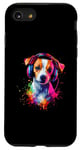 iPhone SE (2020) / 7 / 8 Artistic Colorful Jack Russell Terrier Headphones Dog Jacky Case