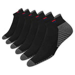 NAVYSPORT Chaussettes de Sport Basses Homme 43-46 Coton Coussin Coussin - Lot de 6 Paires Chaussettes Courtes Femme (EU 43 46, Noir)