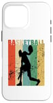 Coque pour iPhone 16 Pro Max Ballon de basket vintage pour homme et femme, rétro vieilli