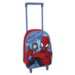 CERDÁ LIFE'S LITTLE MOMENTS Sac à Dos à Roulette Style Trolley Spiderman - Rouge et Bleu - 22x10x29 cm - Cartable à Roulette en Polyester - Fermeture Éclair - Produit Original Conçu en Espagne