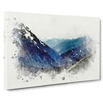 Big Box Art Trail in The Annapurna Circuit Nepal in Abstract Canvas Wall Art Framed Picture Print, 30 x 20 Inch (76 x 50 cm), White, Grey, Blue, Blue