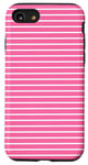 Coque pour iPhone SE (2020) / 7 / 8 Rose Blanc rayé Girly Esthétique Preppy Stripe