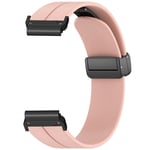 SKALO Silikoniranneke metallisolki Garmin Fenix 7X/7X Pro 51mm - Pinkki