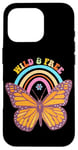 Coque pour iPhone 16 Pro Wild & Free Butterfly Rainbow Retro Vibes