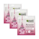 Garnier Skin Active Fresh-Mix FRUIT AHA SHOT Face Tissue Mask - 3 PACK