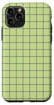 Coque pour iPhone 11 Pro Vert à carreaux, pastel danois, design pour le printemps, minimaliste