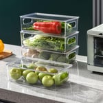 4 Boite Rangement Frigo avec Couvercle, sans bpa Organisateur Frigo en Plastique, Transparent Empilable Organisation Frigo pour Cuisines,